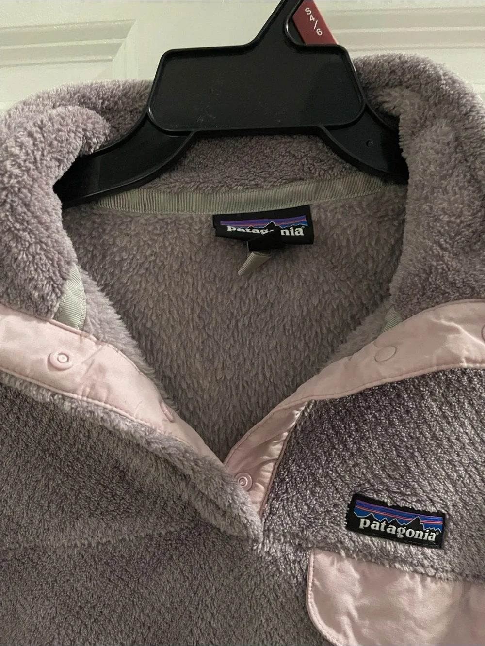 Patagonia Lavender Teddy Fleece Snap Pullover Jacket